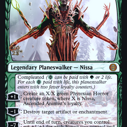 Nissa, Ascended Animist [Phyrexia: All Will Be One Promos] Prerelease Foil