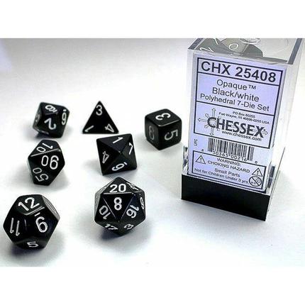 Chessex - 7 Die set Black/white Dice Tower