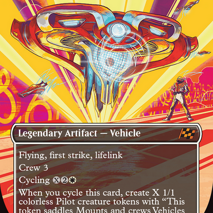 Valor's Flagship (Borderless) [Aetherdrift] Foil
