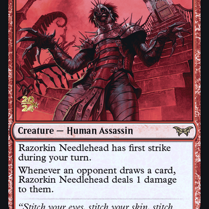 Razorkin Needlehead [Duskmourn: House of Horror Promos] Prerelease Foil