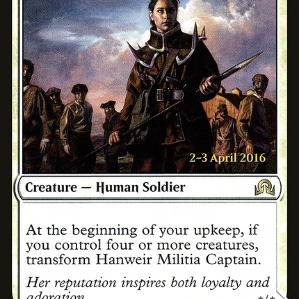 Hanweir Militia Captain // Westvale Cult Leader [Shadows over Innistrad Promos] Prerelease Foil