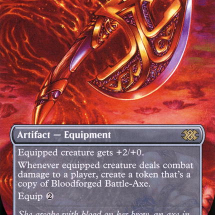 Bloodforged Battle-Axe (Borderless) [Double Masters 2022]