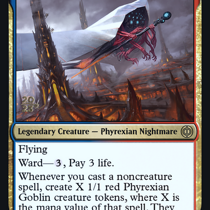 Ovika, Enigma Goliath [Phyrexia: All Will Be One Promos] Prerelease Foil