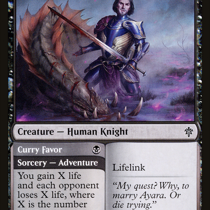 Smitten Swordmaster // Curry Favor [Throne of Eldraine]