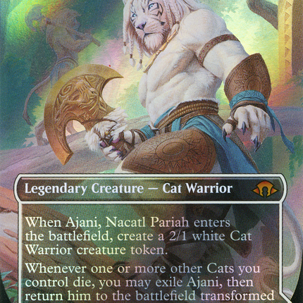 Ajani, Nacatl Pariah // Ajani, Nacatl Avenger (Borderless) [Modern Horizons 3] Textured Foil