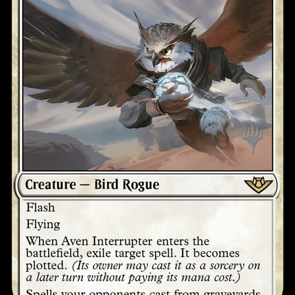 Aven Interrupter [Outlaws of Thunder Junction Promos] Foil