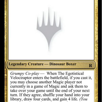 The Egotistical Velociraptor [Unknown Event]