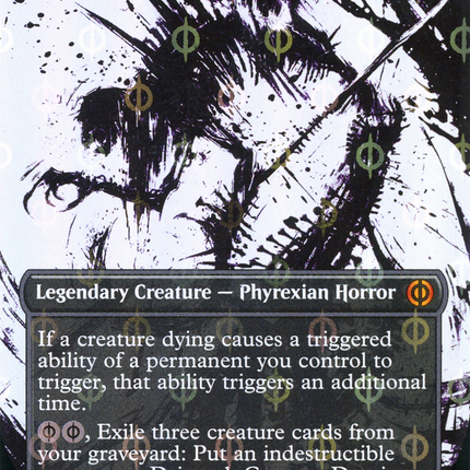Drivnod, Carnage Dominus (Showcase) (Borderless) [Phyrexia: All Will Be One] Step-and-Compleat Foil