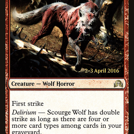 Scourge Wolf [Shadows over Innistrad Promos] Prerelease Foil