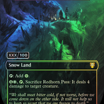 Mouth of Ronom - Redhorn Pass  (Borderless) [Tales of Middle-earth Commander] Serialized Foil