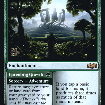 Virtue of Strength // Garenbrig Growth [Wilds of Eldraine Promos] Prerelease Foil