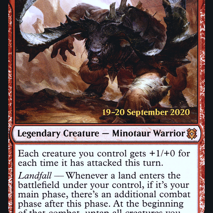 Moraug, Fury of Akoum [Zendikar Rising Promos] Prerelease Foil