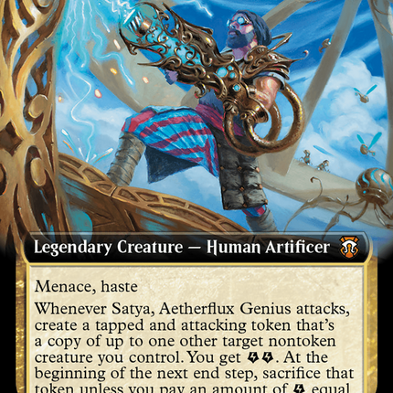 Satya, Aetherflux Genius (Extended Art) [Modern Horizons 3 Commander] Foil