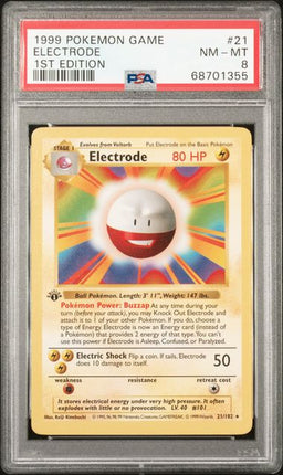 1999 Pokemon Game Electrode #21 1st Edition PSA NM - MT 8