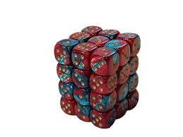 Chessex Red-Teal/Gold 12mm D6 Dice Tower