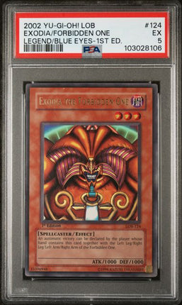 Complete Set of LOB 1st Edition Exodia, PSA Graded, Sequential Cert. Numbers, Varying Grades, 103028106
