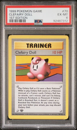 1999 Pokemon Game Clefairy Doll #70 1st Edition PSA EX-MT 6