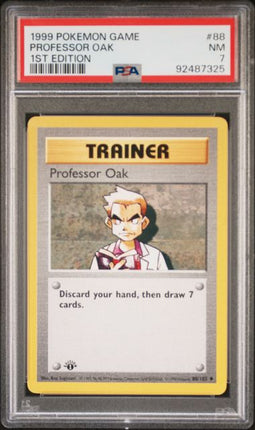 1999 Pokemon Game Professor Oak #88 1st Edition PSA NM 7