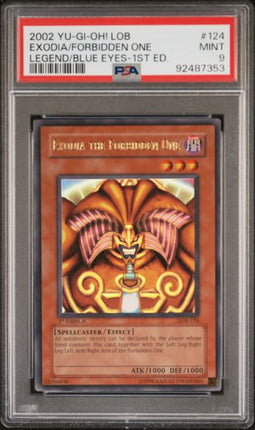 2002 Yu-Gi-Oh! LOB - SET OF 5 EXODIA PIECES, SEQUENTIAL, PSA GRADED, PSA CERTS IN DESCRIPTION, VARYING GRADES 92487353