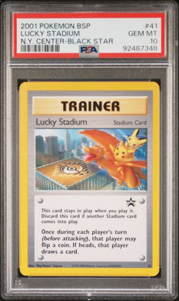 2001 Pokemon BSP Lucky Stadium #41 N.Y. Center-Black Star PSA GEM MT 10