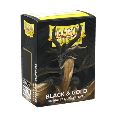 Dragon Shield - Black & Gold - Matte Dual Sleeves