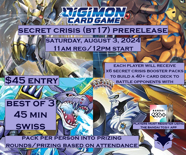 digimon secret crisis booster box Trading Card Game Single Card Common WarGrowlmon BT17-013 Tamers that appear in the series Digimon Seekers are included BANDAI Digimon Card Game Booster