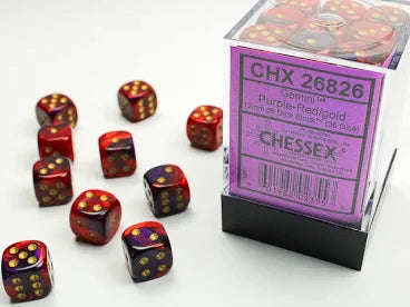 Chessex - Gemini 36 D6 Purple-Red/Gold Dice Tower