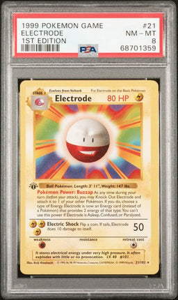 1999 Pokemon Game Electrode #21 1st Edition PSA NM - MT 8