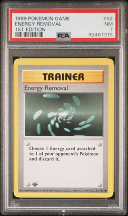 1999 Pokemon Game Energy Removal #92 1st Edition PSA NM 7