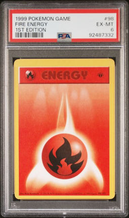 1999 Pokemon Game Fire Energy #98 1st Edition PSA EX-MT 6