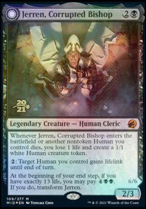 Jerren, Corrupted Bishop // Ormendahl, the Corrupter [Innistrad: Midnight Hunt Promos] Prerelease Foil