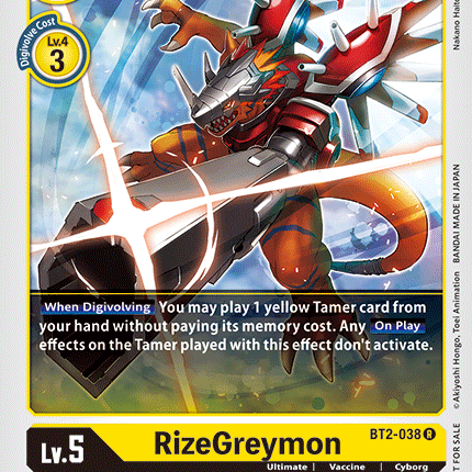 RizeGreymon [BT2-038] (Tournament Pack) [Release Special Booster Ver.1.5 Promos]