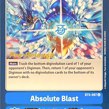 Absolute Blast [BT5-097] [Battle of Omni Pre-Release Promos]