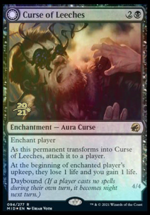 Curse of Leeches // Leeching Lurker [Innistrad: Midnight Hunt Promos] Prerelease Foil
