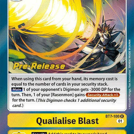 Qualialise Blast [BT7-100] [Next Adventure Pre-Release Cards]