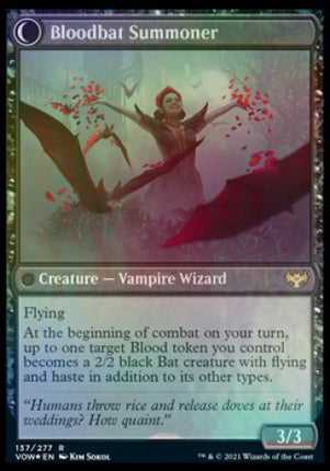 Voldaren Bloodcaster // Bloodbat Summoner [Innistrad: Crimson Vow Promos] Prerelease Foil
