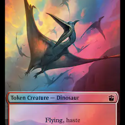 Warrior // Dinosaur Double-Sided Token (Surge Foil) [Doctor Who Tokens]