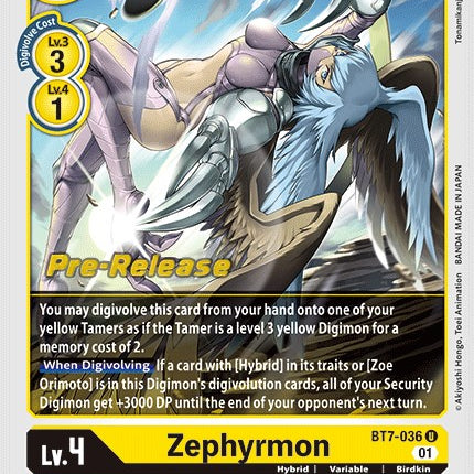 Zephyrmon [BT7-036] [Next Adventure Pre-Release Cards]