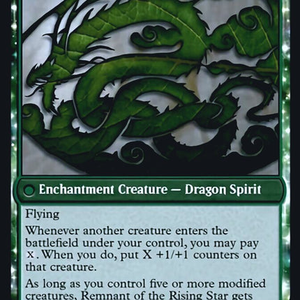 Jugan Defends the Temple // Remnant of the Rising Star [Kamigawa: Neon Dynasty Promos] Prerelease Foil