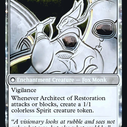 The Restoration of Eiganjo // Architect of Restoration [Kamigawa: Neon Dynasty Promos] Prerelease Foil