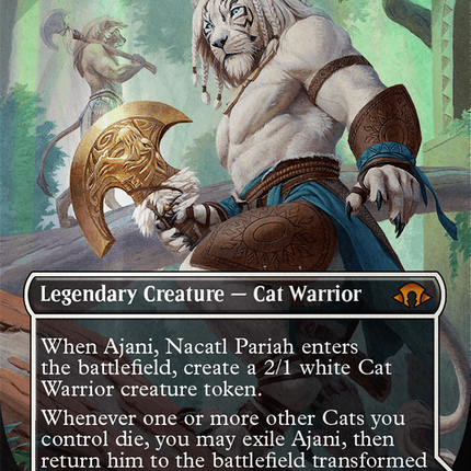 Ajani, Nacatl Pariah // Ajani, Nacatl Avenger (Borderless) [Modern Horizons 3] Textured Foil