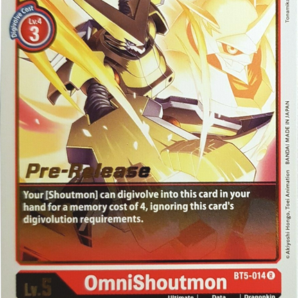 OmniShoutmon [BT5-014] [Battle of Omni Pre-Release Promos]