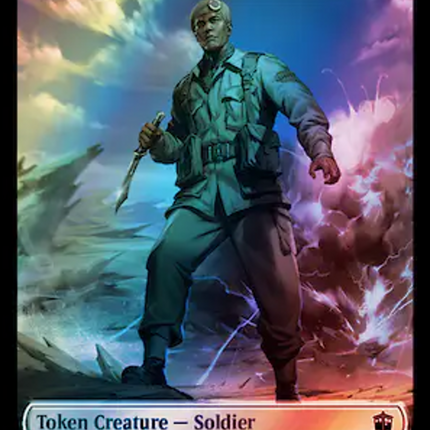 Soldier // Mark of the Rani Double-Sided Token (Surge Foil) [Doctor Who Tokens]