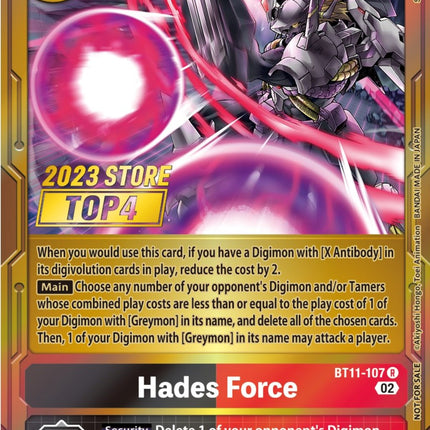 Hades Force [BT11-107] (2023 Store Top 4) [Dimensional Phase Promos]