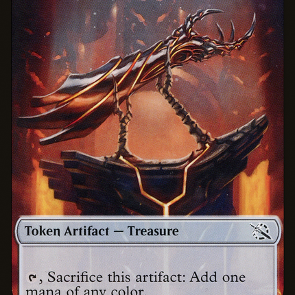 Treasure (21) // Wrenn and Realmbreaker Emblem Double-Sided Token [March of the Machine Tokens]
