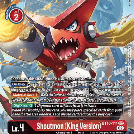 Shoutmon (King Version) [BT10-111] (Alternate Art) [Xros Encounter]