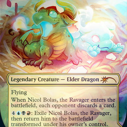Nicol Bolas, the Ravager // Nicol Bolas, the Arisen (Borderless) [Secret Lair Drop] Foil