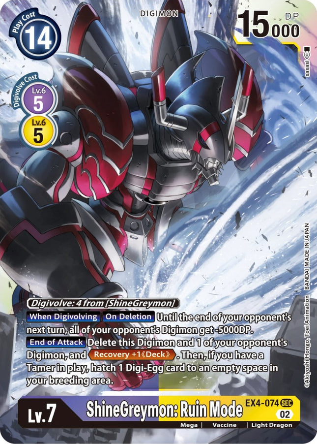 ShineGreymon: Ruin Mode [EX4-074] [Alternative Being Booster] – Dark Fox TCG