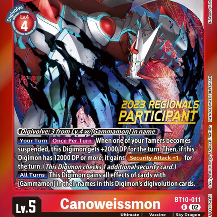 Canoweissmon [BT10-011] (2023 Regionals Participant) [Xros Encounter Promos]