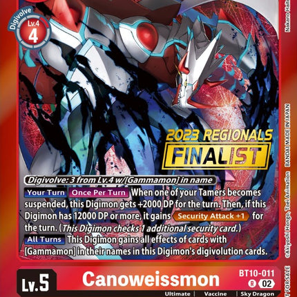 Canoweissmon [BT10-011] (2023 Regionals Finalist) [Xros Encounter Promos]